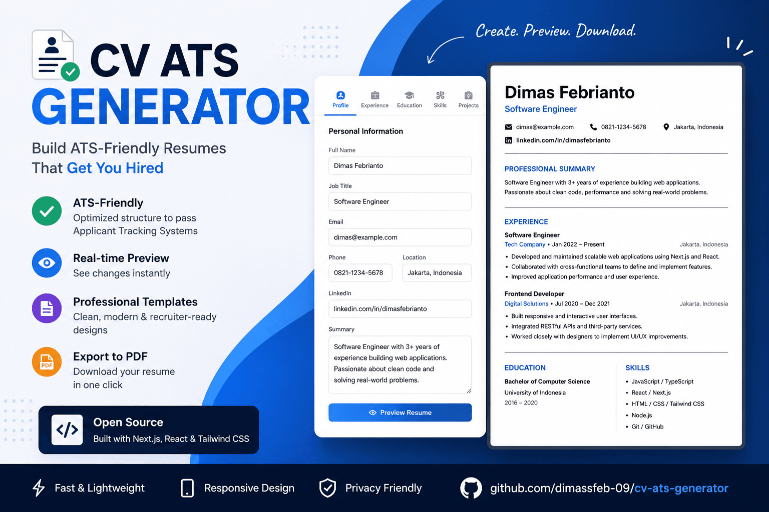 CV ATS Generator Python x Latex - App Project by Dimas Febriyanto